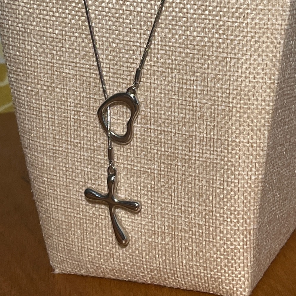 Vintage premier designs women’s cross and heart adjustable necklace - Picture 5 of 7